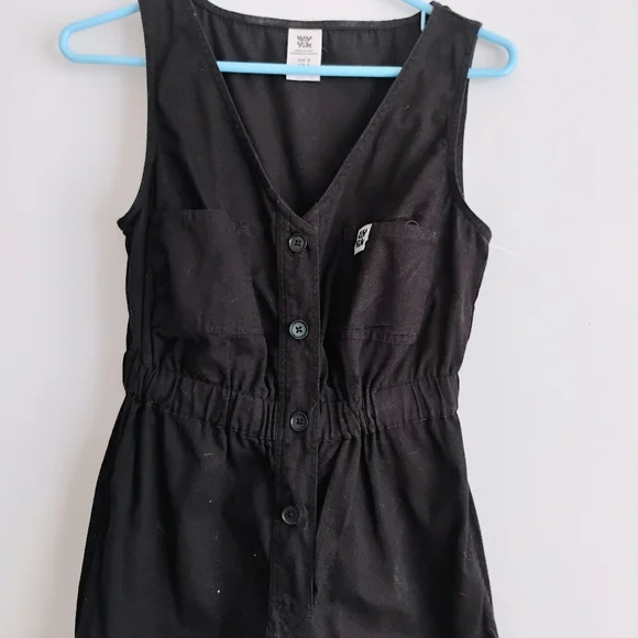 Lucy and Yak Jumpsuit Dungarees Organic Cotton Overalls Romper Black - Picture 2 of 14